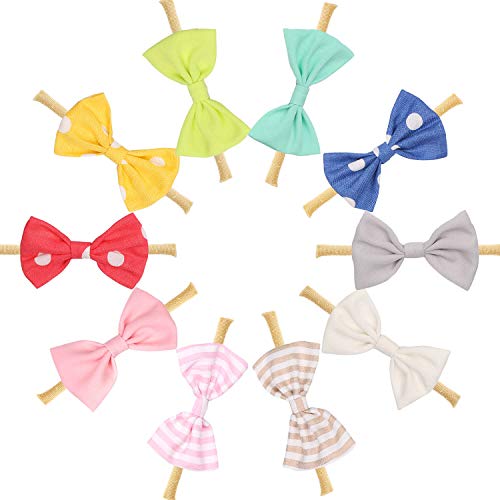 10-Pack Baby Girl Soft Headbands and Bows,Newborn Infant Toddler Hair Accessories by Shemay