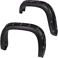 Vista 12 de PIT66 Guardabarros para guardabarros, compatibles con GMC Sierra 1500 2007-2013, resistentes bengalas de rueda texturizadas, estilo remachado, 4