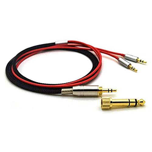 Twaxl 1.5 M�w�b�h�t�H���P�[�u��/Hifiman HE400S HE-400I HE560 HE-350 HE1000 V2�w�b�h�t�H���p�����P�[�u��/3.5mm�I�X6.35mm����2X 2.5mm�I�X�I�[�f�B�IHiFi�R�[�h