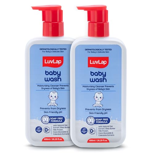 Image of LuvLap Baby Wash with Milk Protein & Shea Butter (600 ml x Pack of 2)