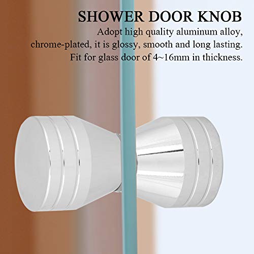 Shower Door Hardware, Easy To Install 4~16Mm Door Mounted Aluminum Alloy Shower Door Handle Knob For Bathroom For Office Door(Aluminum Alloy*2) #TOP1