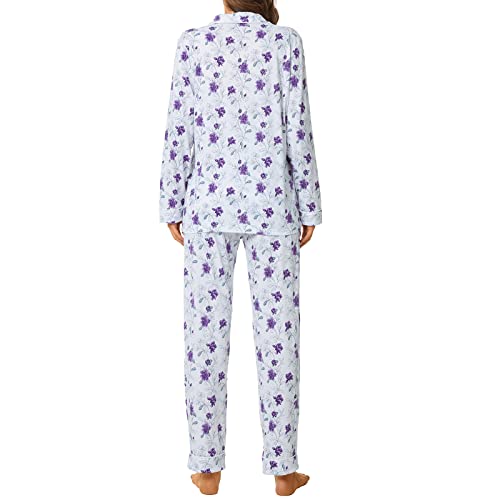 Image of Tugege Pajamas Set Long Sleeve Sleepwear Womens Button Down Nightwear Pj Sets