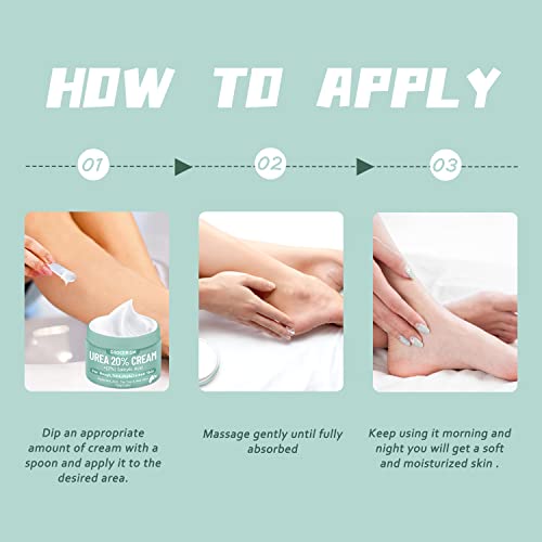 Urea Cream 20 Percent For Feet Plus 2% Salicylic Acid 5.29 Oz || Foot Cream And Hand Cream Maximum Strength With Hyaluronic Acid, Tea Tree, And Aloe Vera For Deep Moisturizes, Callus Remover And Soften #TOP2