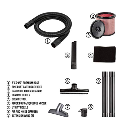 Vacmaster Professional - Professional Wet/Dry Vac, 12 Gallon, Beast Series, 5.5 Hp 2-1/2" Hose (Vjh1211Pf0201) , Black #TOP3