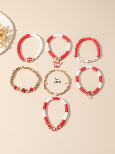 Artlunar Game Day Football Charm Bracelet: Stackable Sports Jewelry for Moms & Dads - Perfect for Football Fans3