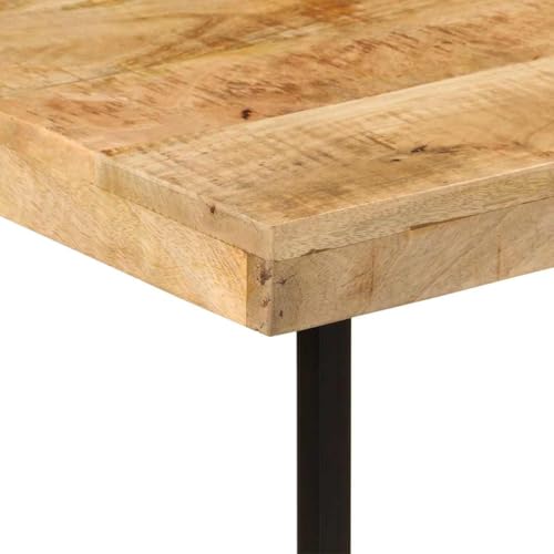Bureau d'angle en bois de manguier massif et fer rustique pour espace élégant - 8