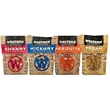 Western BBQ Premium‎ Wood Smoking Chips Variety (Pack of 4) Cherry, Hickory, Mesquite, Pecan
