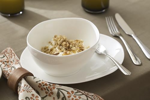 Image of Lenox Dinnerware Set, Studio 1414 Curve 16-Piece Set, Service For 4, Bone China Material, Dishwasher & Microwave Safe, Home And Kitchen, Kitchen And Dining, Plates And Bowls Sets (White, 16 Pieces)