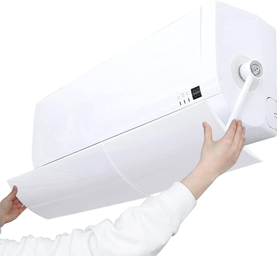 G&W Retractable Air Conditioner Air Deflector, Universal Adjustable Air Conditioning Deflector Air Diverter Cover Telescopic Anti-Wind Baffles Anti Direct Blowing Windshield Wind Guide (Glossy style)