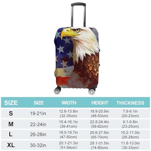Travel Luggage Cover Elastic Suitcase Protector Anti-Scratch Washable American USA Flag Eagle Art Luggage Sleeve Tsa Approved Carry on Covers Baggage Cover Fits 18-32 Inch Luggages2