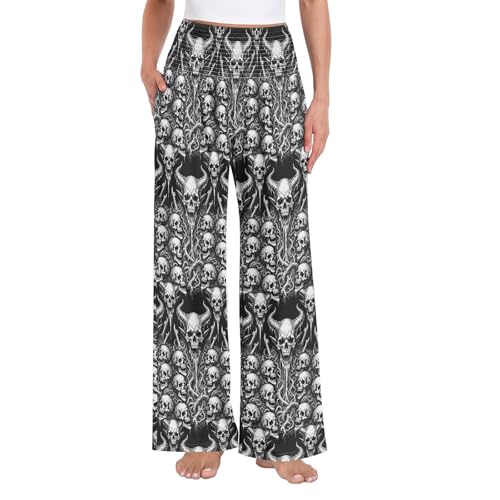 Pantalon de yoga pour femme de taille haute ample avec poches latérales confort