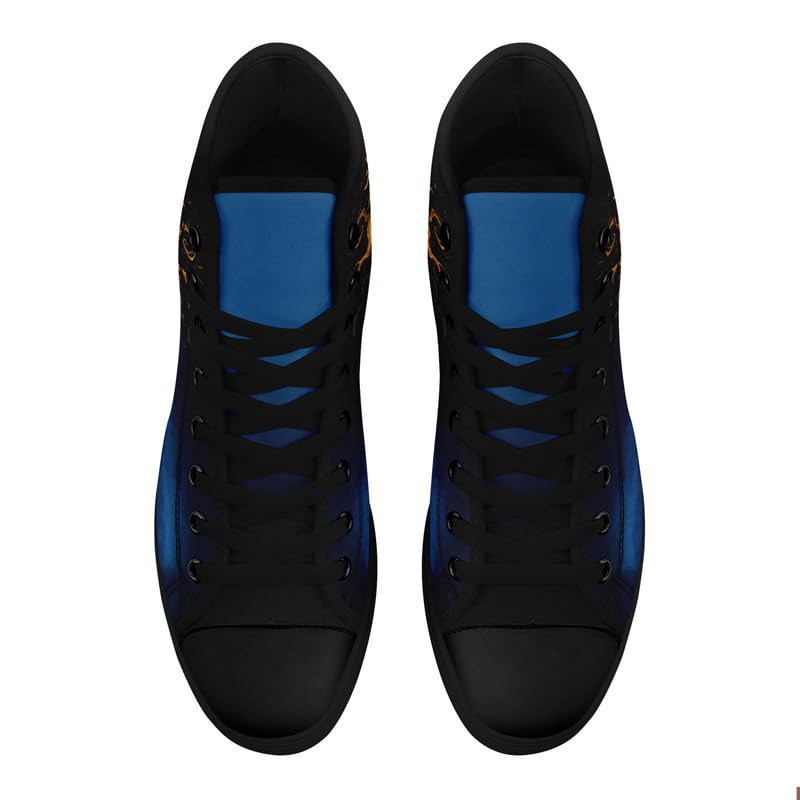 Sun Moon Star Hightop Canvas Shoes for Women Men Black White Fashion Shoes Lace up Trendy Plat Unisex Walking Casual Sneaker2