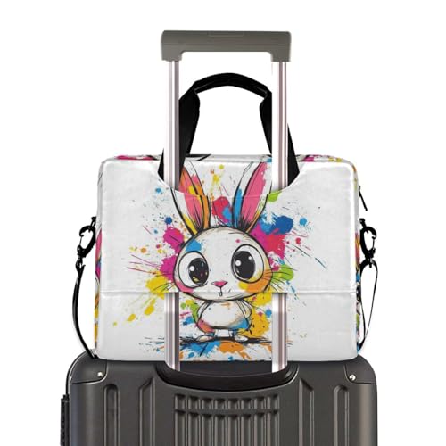 Maletín portátil para laptop 15.6" con arte de conejo miniatura 4
