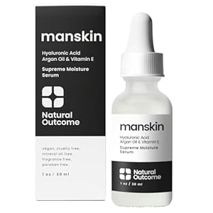 Man Skin Supreme Moisture Serum Mens I Mens Anti-Aging Day & Night Facial Serum I Advanced Moisture Serum with Hyaluronic Acid, Argan Oil & Vitamin E