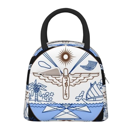 Marshall Islands Emblema Nacional Grande Bolsa Almuerzo Portátil Térmica Aislada Lonchera Viaje Bolso Reutilizable Para Mujeres Hombres Niños Escuela Picnic Exterior