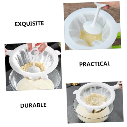 LALAFINA 超細メッシュフィルター豆乳こし器 プレス棒付き 食品用細かい網目ストレーナー キッチン用衛生的再利用可能な漿こし網