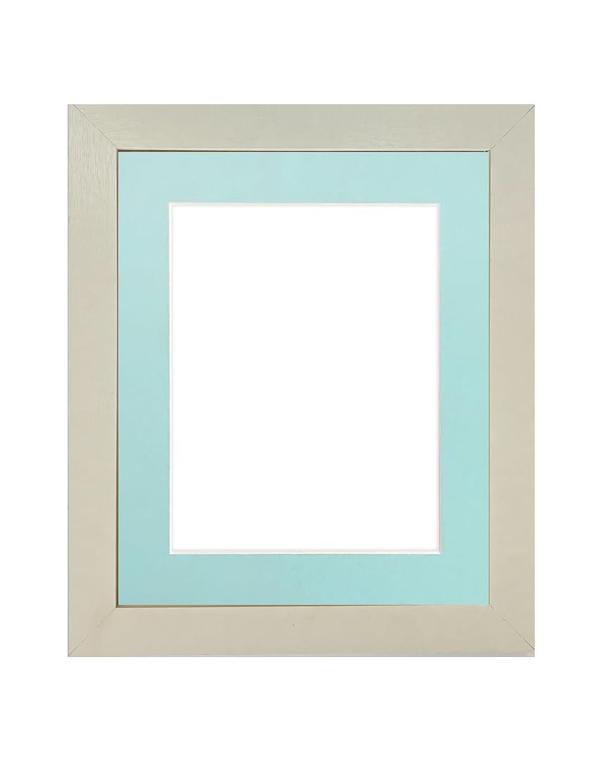 FRAMES BY POST Studio Natural White Ash Picture Photo Frame with Blue Mount 24 x 18 for Image Size 18 x 12 Inch