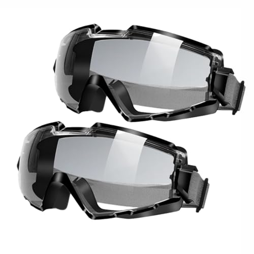 Bananaww Gafas Protección sobre Gafas Anti Empañado Anti Salpicaduras Lentes Policarbonato Claras Resistentes Impactos Amplia Visión para Esmerilado Soldadura Taller Pack De 2