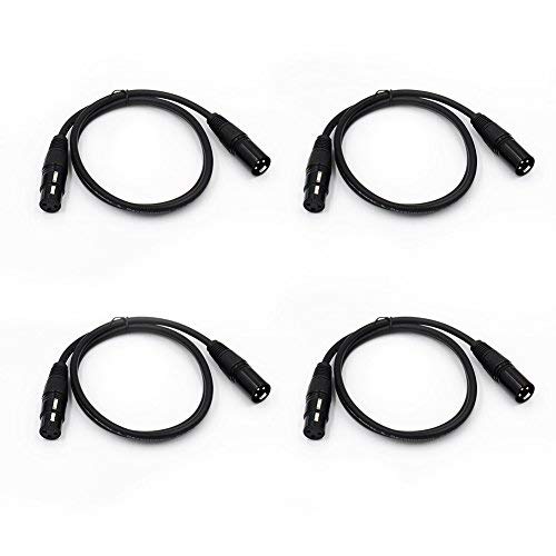 JLTPH Câble professionnel DMX 3 broches mâle à femelle 1 m Pour Éclairage de scène 4 pack Cover