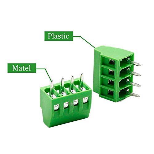 Touhia 2.54Mm Pitch 4-Pin Pcb Mount Screw Terminal Block Connector For Arduino, Rated 150V 6A - Pack Of 20 #TOP1