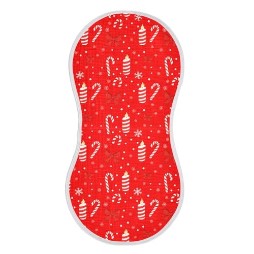 Striped Candles Pattern Muslin Baby Burp Cloths - Super Absorbent and Soft Burping Rags - Cotton Burp Clothes Set for Boys and Girls, 1 Pack