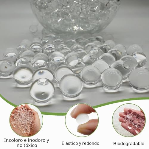 Miniatura 3 de 30000 Piezas Cuentas De Agua Transparente Biodegradable, 11-13mm Bolas De Gel Transparentes, Perlas Bolitas De Agua No Toxicas Transparente Para La Decoración De Jarrones