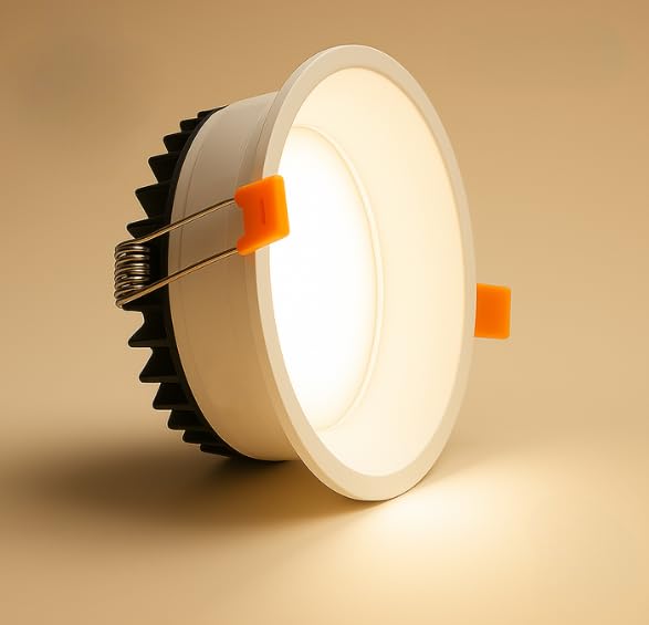 Image of 12W Deep Down LED Round Panel Light | Bright Modern Surface Ceiling Light for False Ceiling & POP Roof | Energy-Efficient Light| Cool White, White Aluminium Body | Pack of 1