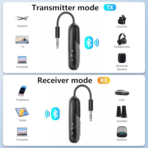 SOARUN Bluetooth 5.4 Transmitter Receiver,2-in-1 Airplane Bluetooth Adapter - image 6