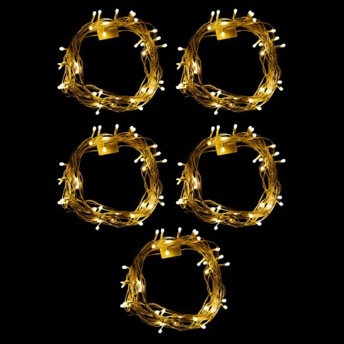 Image of Lexton Led String Light Plug Sourced 11 Meter, 40 High Pixel LED, 8MM Led Bulb, Suitable for Indoor & Outdoor Decorations, Diwali, Christmas, Wedding, Party, (Ultra Warm White, Pack of 5)