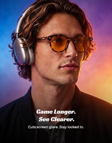 Image of TIJN Blue Light Blocking Glasses Men Women,Vintage Round Frame Eyeglasses | Flexible Lightweight Frames,Red Orange Clear Lens for Computer Gaming Sleep Daily,Anti UV Blue-Ray Glare Screen Fatigue