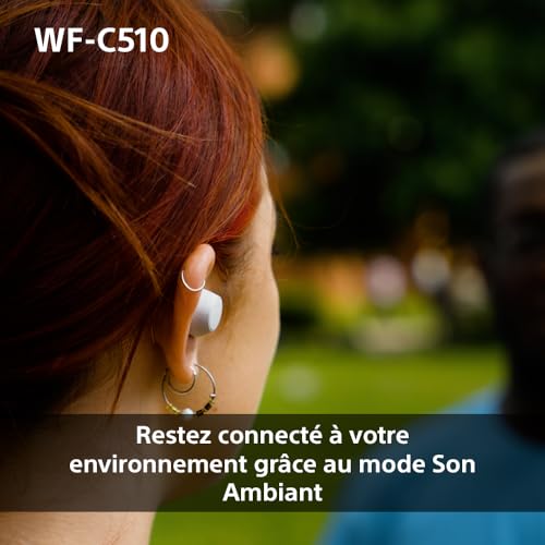 Sony WF-C510 Truly Wireless - Ecouteurs Intra-Auriculaires Bluetooth, Petits, Légers, Connexion Multipoint, Son Ambiant, IPX4, Spotify Tap, Charge Rapide, Batterie jusqu'à 22h, iOS et Android – Noir
