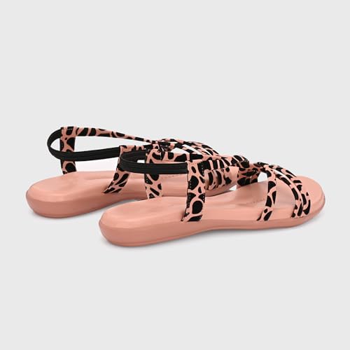 Image of Centrino Women's Sandals | Trendy Stylish Slip-On Open Toe Sandals for Ladies | Animal Print Cross Strap Comfortable Casual Flip-Flop Sandals | Lightweight and Durable Fashion Footwear(9328)