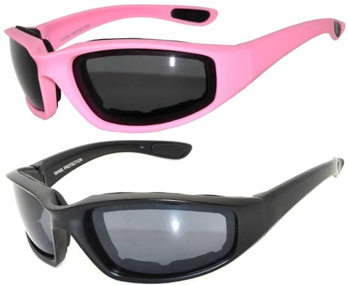 Image of OWL Motorcycle Riding Sport Sunglasses Assorted Color Multipacks, Unisex Foam Padded Wind Blocking Glasses UV400 Protection