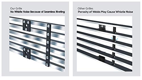 Image of APS Compatible with Chevy Silverado 2500 HD 3500 HD 2015-2019 Lower Bumper Stainless Steel Chrome Polished 8x6 Horizontal Billet Front Grill Grille Insert C66319S