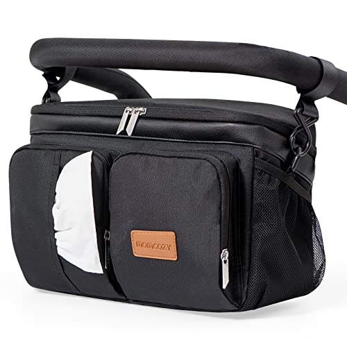 Image of Momcozy Universal Baby Stroller Organizer, Tissue Pocket, 2 Built-in Bottle Pocket, Adjustable Shoulder Strap, Ultra Large Capacity Stroller Caddy Fits Any Strollers