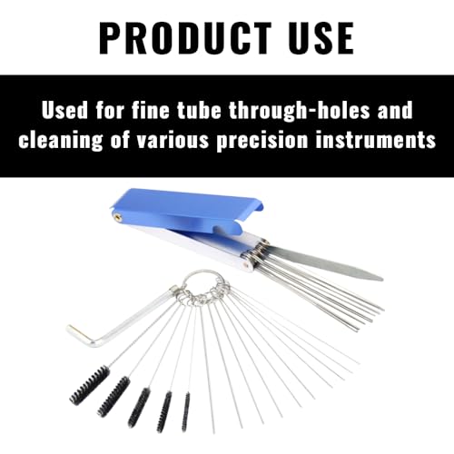 Image of Carburetor Cleaning Kit, Carburetor Tool Kit, Stainless Steel 13 Cleaning Wires Set + 5 Nylon Brushes + 10 Cleaning Needles +1 Throttle Wrench, Torch Tip Cleaner for Motorcycle ATV Welder Carb