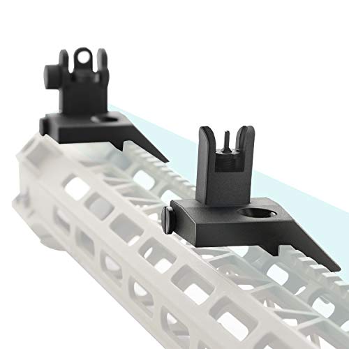 Flip Up Sights Airsoft Sights Low Profile Design Rapid Transition Front and Rear Hunting Gun Accessories Sights 15accessories(Black 45 Degree flip up Sight) - Thumbnail 7