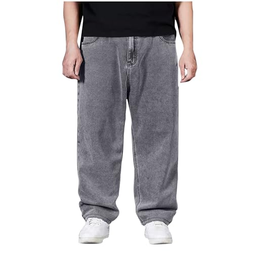 Baggy Jeans for Men Relaxed Fit Straight Wide Leg Long Denim Pants Casual Work Hip Hop Jeans Vintage Trousers