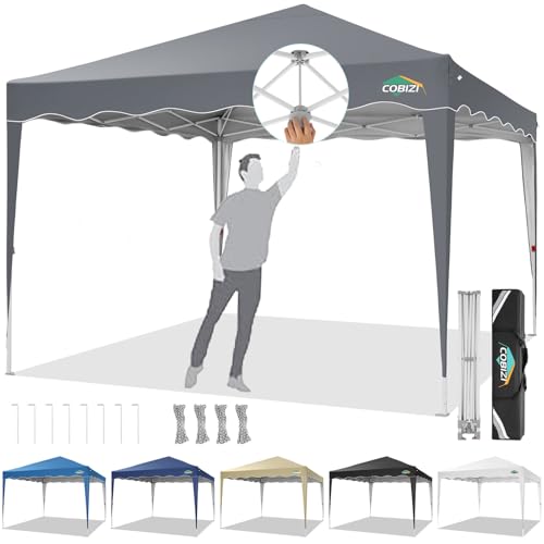 Image of COBIZI 10x20 Pop up Canopy Tent for Parties, Carry Bag,6 Walls,4 Sandbags