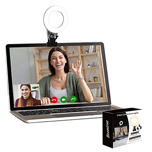 Video Konferenz-Beleuchtungsset, Beleuchtung für Monitor-Clip-On, für Fernarbeit, Fernunterricht, Zoom-Anrufbeleuchtung, Selbstübertragung und Live-Streaming, Computer- und Laptop- Videokonferenzen.