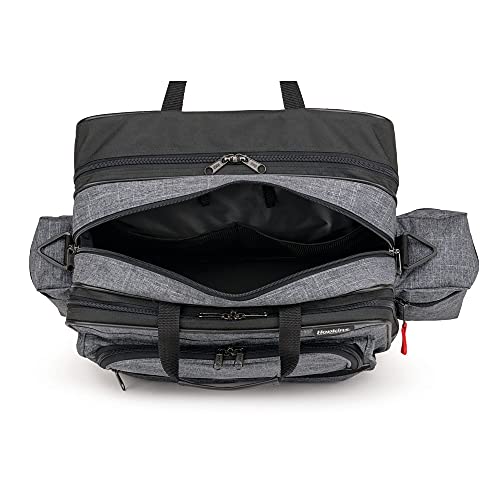 Hopkins Medical Products Travel Safe Rolling Travel Bag, Laptop Sleeve, Lockable File Pocket, Waterproof, Extra-Wide Wheels, Adjustable Strap, EZ-View Pockets, Heather Gray, 16 Inches x 13 Inches x 9