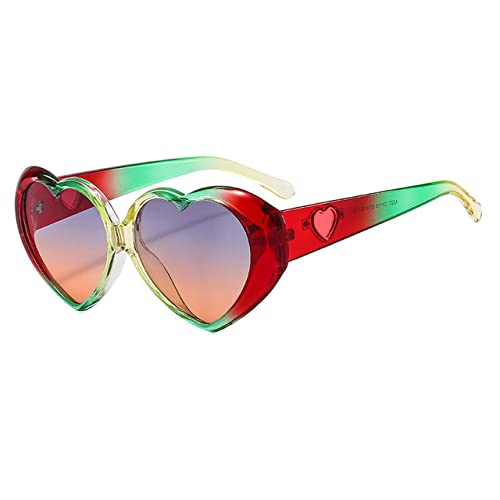 Lunettes de soleil cœur multicolores idéales pour vos festivals d'été et sorties plage