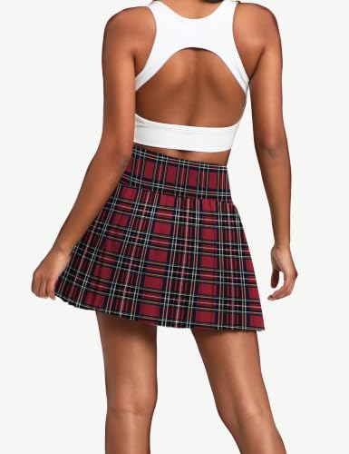 Image of Alaroo Pleated Tennis Skirt for Women with Pockets Shorts Skort | High Waisted Golf Athletic Skorts Running Workout Skirts