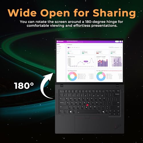 Image of Lenovo ThinkPad T14 Gen 5 14 inch WUXGA Laptop, AMD Ryzen 7 PRO 8840U, 32GB RAM, 2TB Storage(1TB SSD+1TB Docking Station Set), AMD Radeon 780M, Backlit Keyboard, Fingerprint Reader, Win 11 Pro, Black