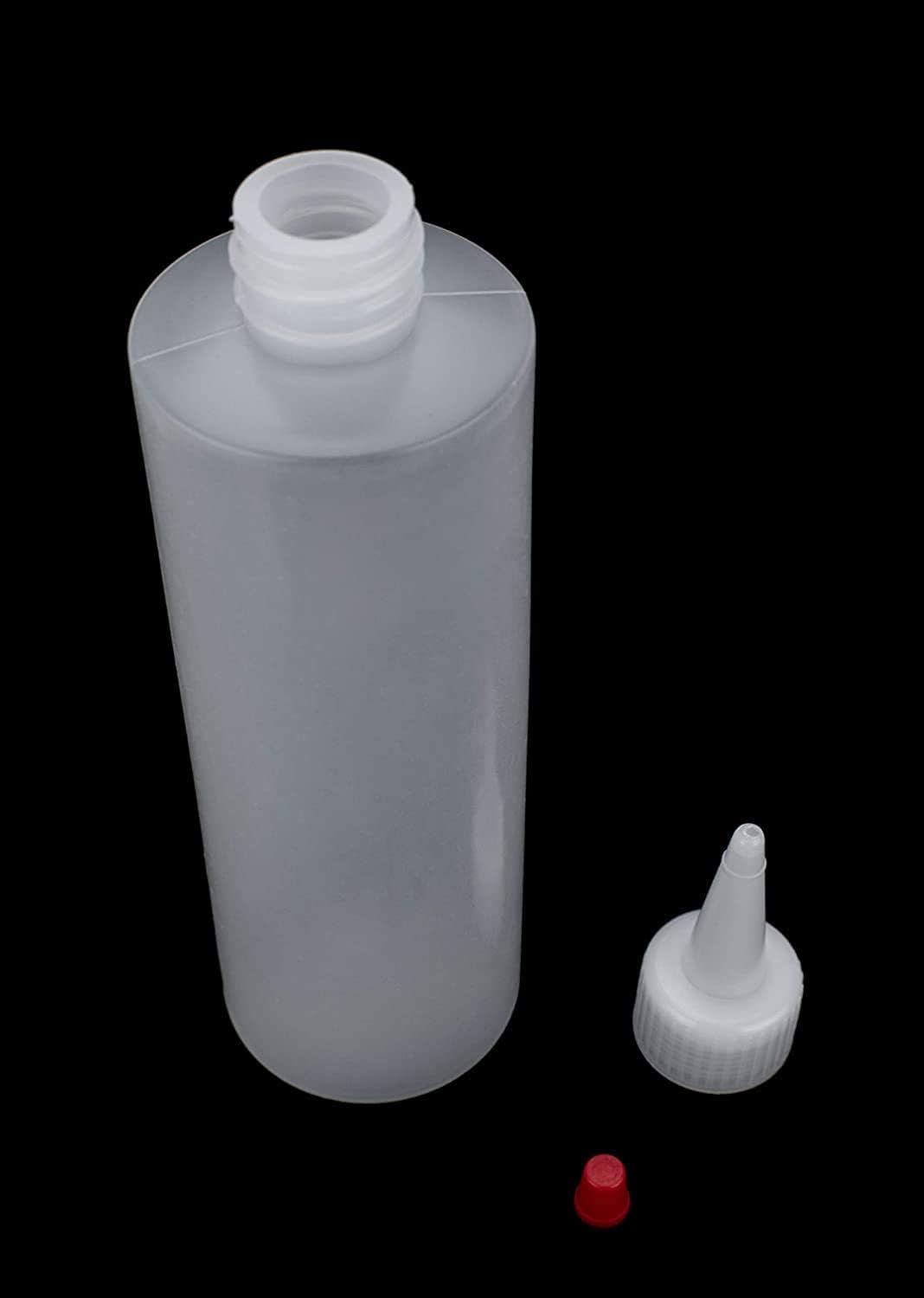 Condiment Squeeze Bottles, 8 OZ Empty Squirt Bottle, Red Top Cap, Leak Proof - for Ketchup, Mustard, Syrup, Sauces, Dressing, Oil, Arts & Crafts, BPA FREE Plastic - Perfect for Kitchen - 1 PACK