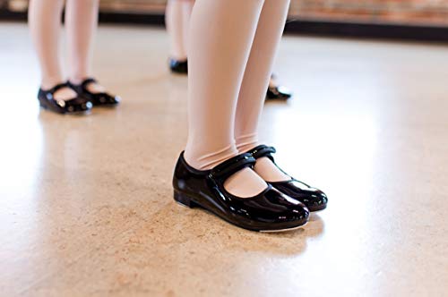 Dance Class Girls Molly Jane Tap Shoe Mary Flat, Black Patent, 8 Toddler - Thumbnail 2