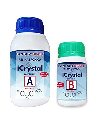 750gr I-CRYSTAL RESINA EPOXI Para Manualidades y arte, encapsulados, mejor calidad/precio, para todo tipo de projectos (750gr)