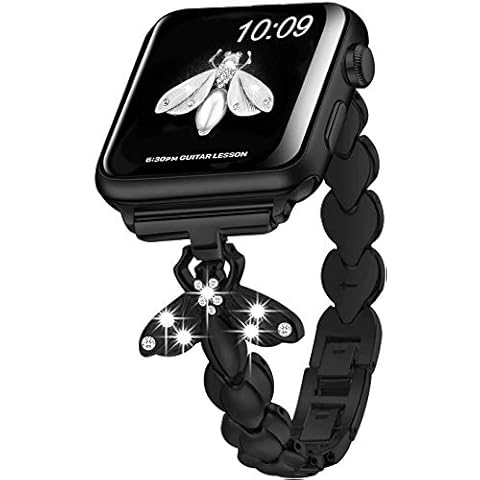 SaNgaiMEi Bracelet Compatible for Apple Watch Strap 38mm 41mm 41mm 42mm 44mm 45mm Women Apple Watch Band Crystal Biamond Replacement Apple Watch SE Series 7/6/5/4/3/2/1/SE Cover