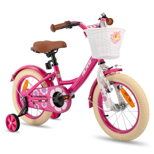HILAND 16 Zoll Mädchenfahrrad, Kinderfahrrad für Mädchen ab 4 5 6...