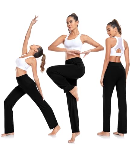 TownCat Women’s Yoga Pants with Pockets, High Waist Workout Straight Leg Pants, Womens Soft Gym Stretch Bootcut Pants4